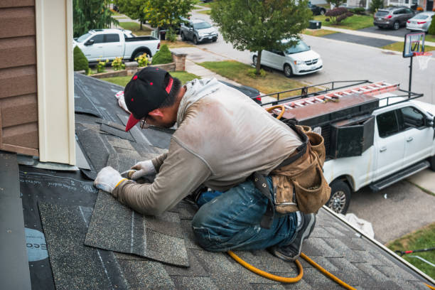 Professional Roofing technician working in Cement, OK
